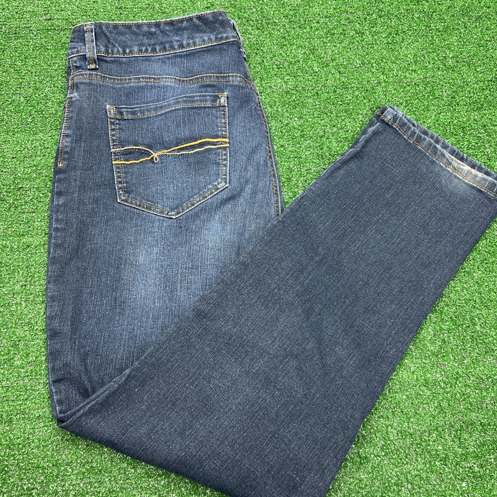 Gloria Vanderbilt Womens Amanda Slim Jeans 16 Blue Straight Leg